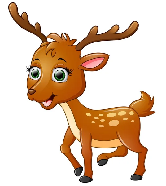 Cute jelen kreslený — Stockový vektor