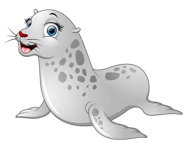 Söt baby seal cartoon — Stock vektor