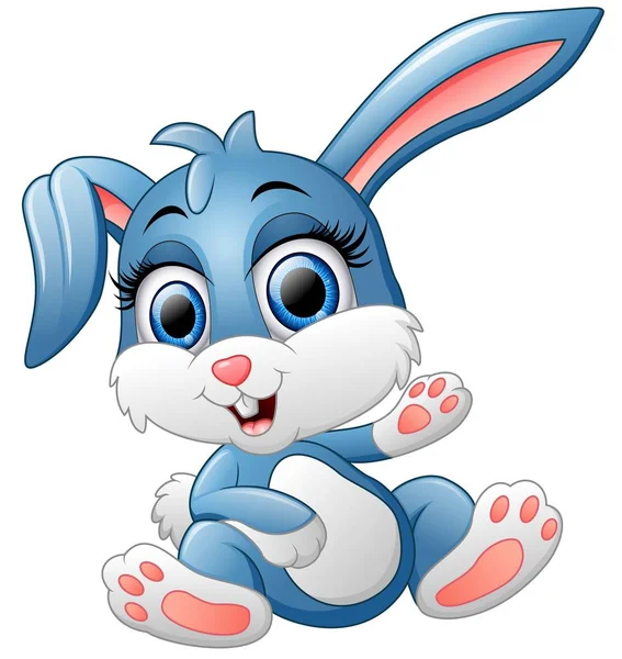 Cute bunny waving hand — Stock Vector
