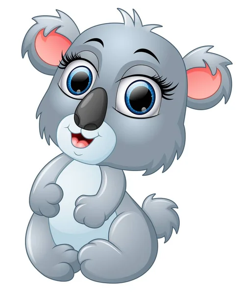 Felice koala cartone animato isolato su sfondo bianco — Vettoriale Stock