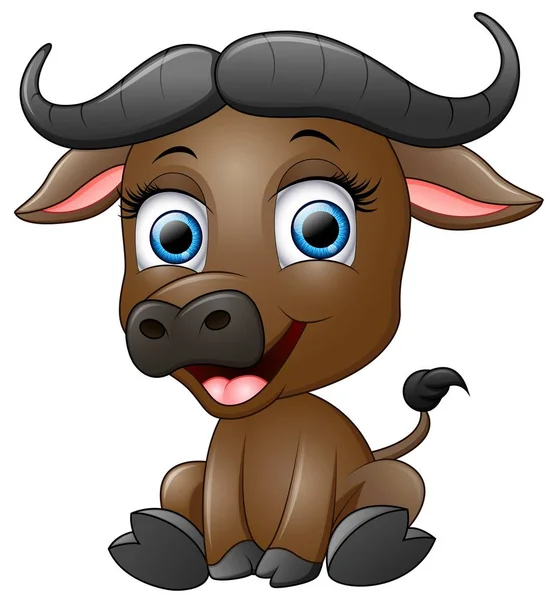 Happy cartoon buffalo — Stockvector