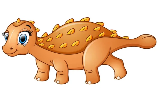 Dibujos animados feliz ankylosaurus — Archivo Imágenes Vectoriales