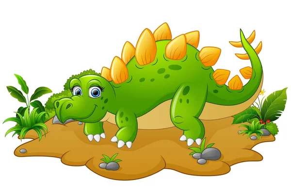 Rolig stegosaurus tecknad — Stock vektor