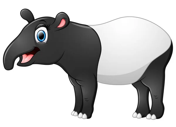 Felice tapiro cartone animato — Vettoriale Stock