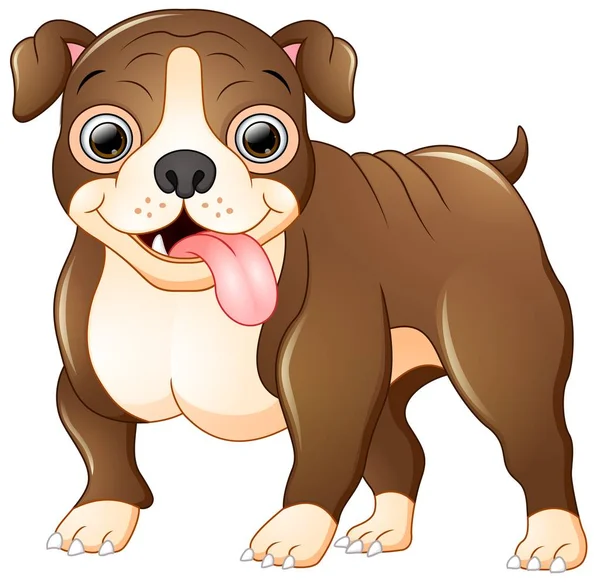 Boldog bulldog rajzfilm elszigetelt fehér background — Stock Vector