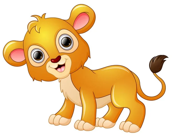 Glad lejonet cartoon isolerade på vit bakgrund — Stock vektor