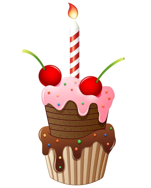 Desenhos animados bolo de aniversário — Vetor de Stock