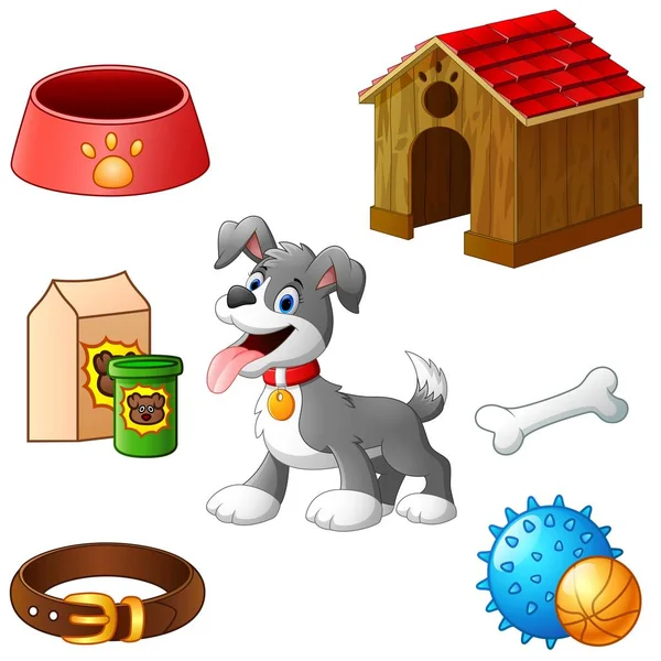 Προμήθειες για σκύλο κινουμένων σχεδίων — Διανυσματικό Αρχείο