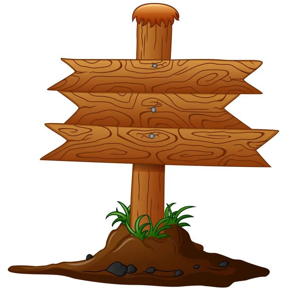 Dřevěné znamení na trávě — Stockový vektor