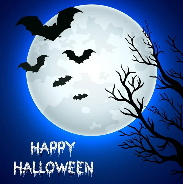 Chauves-souris volantes dans la nuit d'Halloween — Image vectorielle