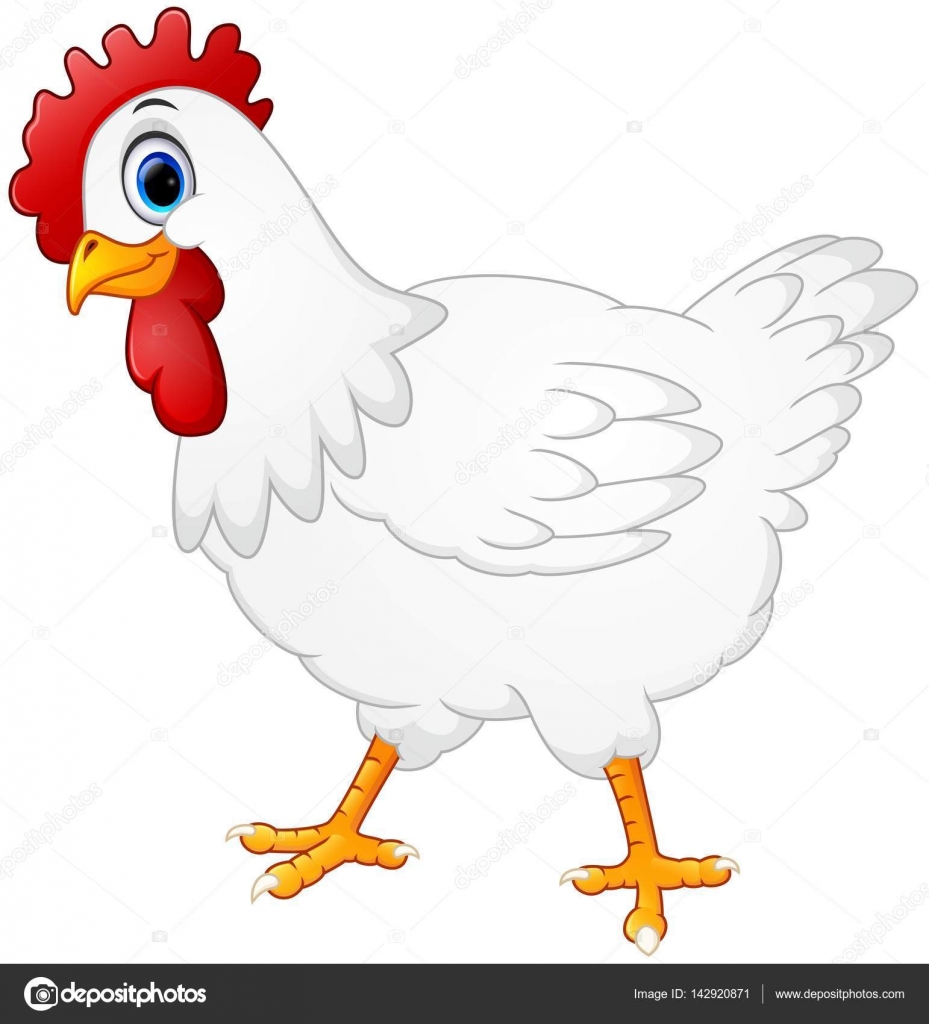 Cute hen cartoon isolated on white background Stock Vector Image by ...