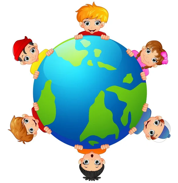 Kids around the world isolated on white — Stock Vector