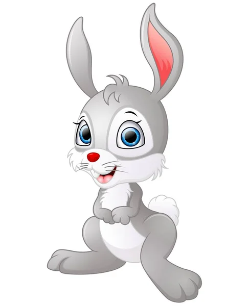 Милий кролик мультфільм ізольований на білому тлі — стоковий вектор