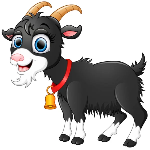 Симпатичная чёрная коза — стоковый вектор