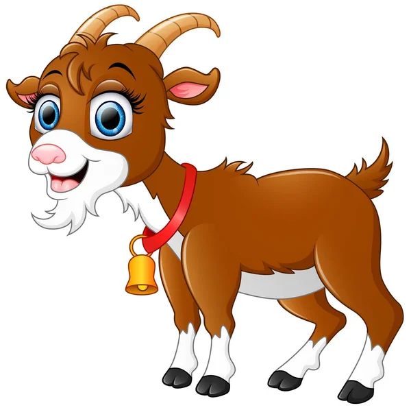 Roztomilý hnědá koza kreslený — Stockový vektor