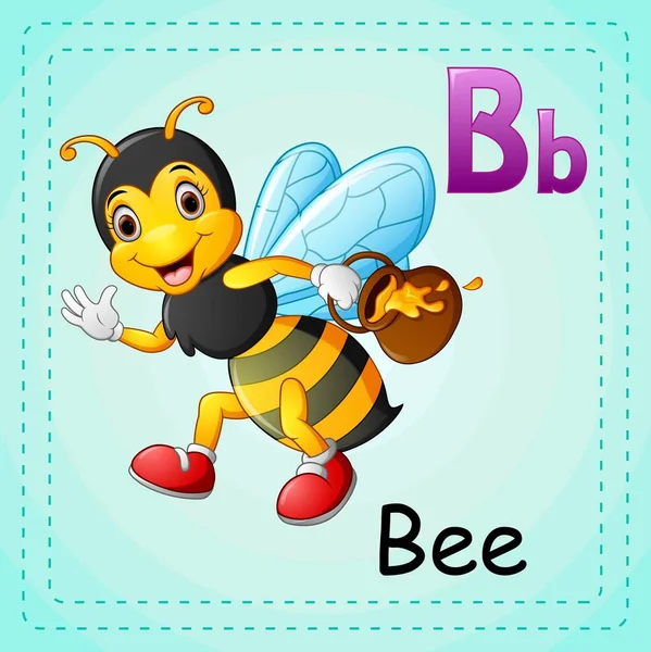 Animals alphabet: B is for Bee — Stock Vector
