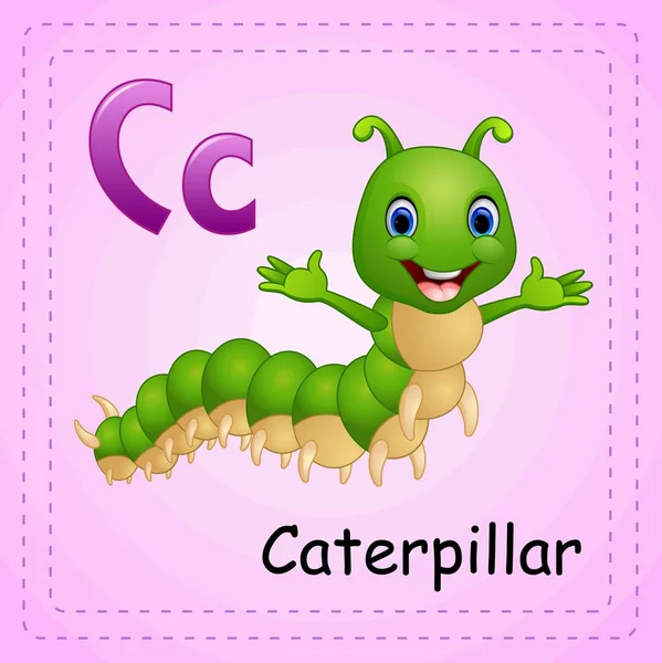 Zvířata abeceda: C je pro Caterpillar — Stockový vektor
