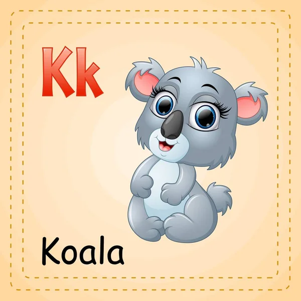 Djur alfabetet: K är för Koala — Stock vektor