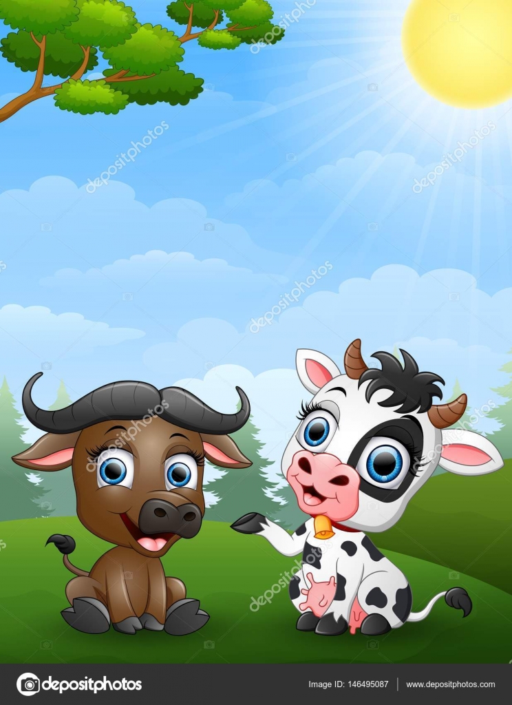 Baby buffalo and baby cow cartoon in the jungle Stock Vector Image by ©dualoro #146495087 Baby buffalo and baby cow cartoon in the jungle Stock Vector Image by ©dualoro #146495087