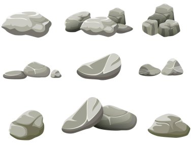 The rocks on a white background clipart