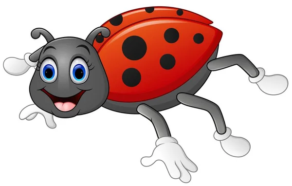 Lucu kartun ladybug - Stok Vektor