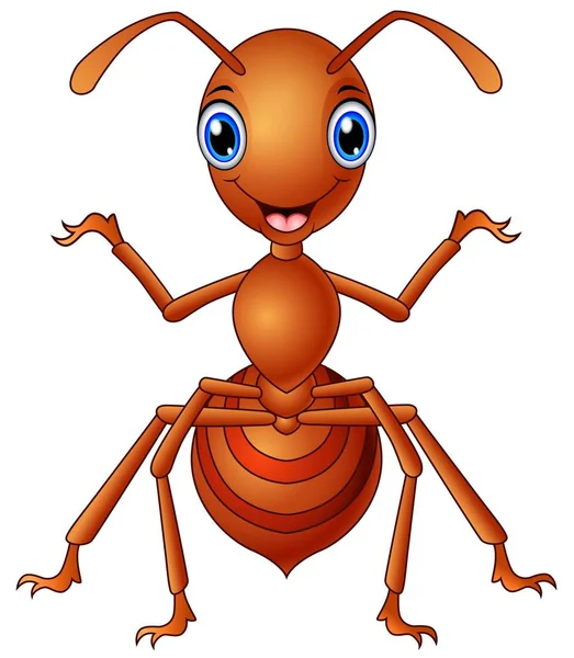 Happy ant cartoon standing — Stock Vector