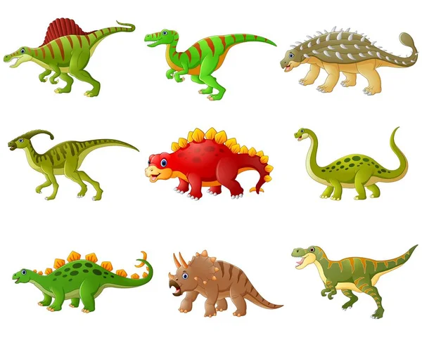 Set of cartoon dinosaurs collections Royalty Free Stock Illustrations
