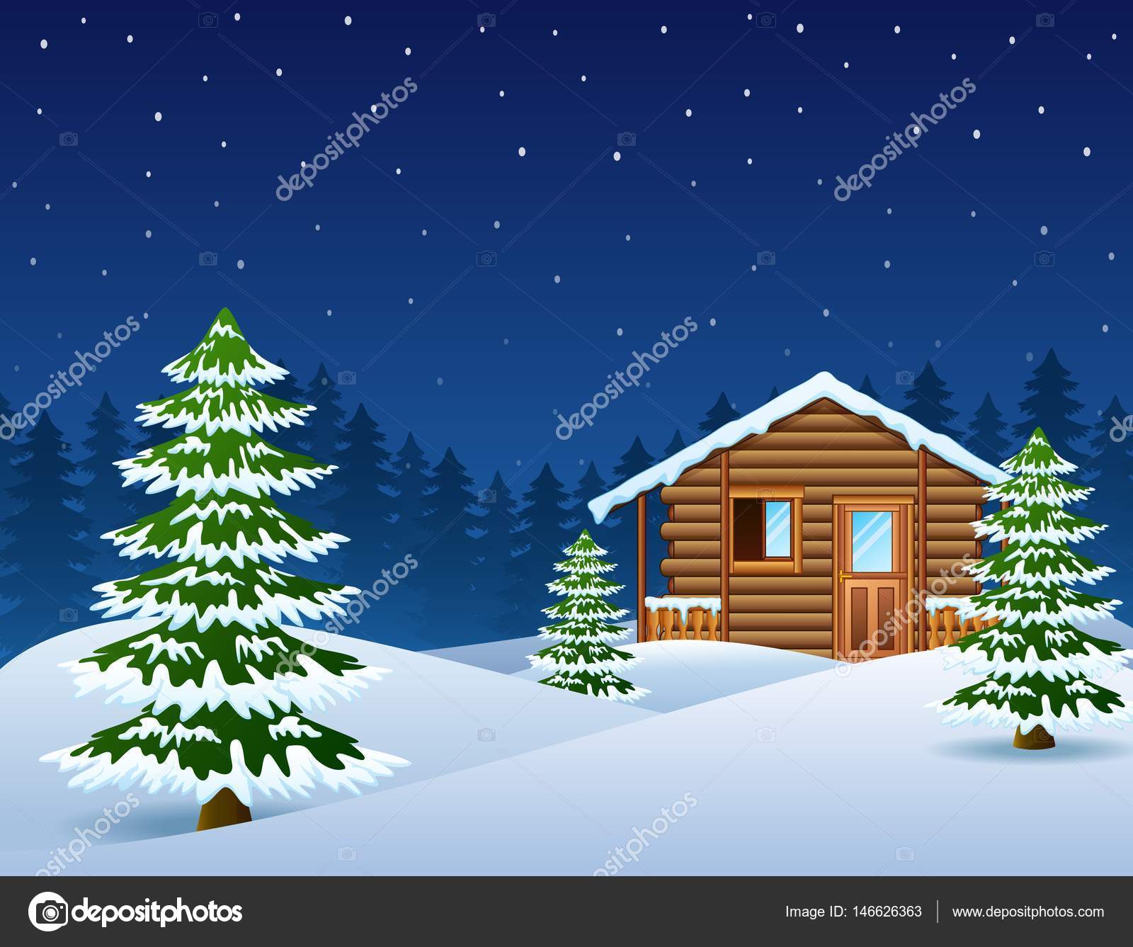 Çam ağaçları ile Noel ahşap ev — Stok Vektör © dualoro 146626363