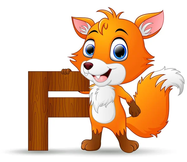 Алфавит F с мультфильмом Fox — стоковый вектор