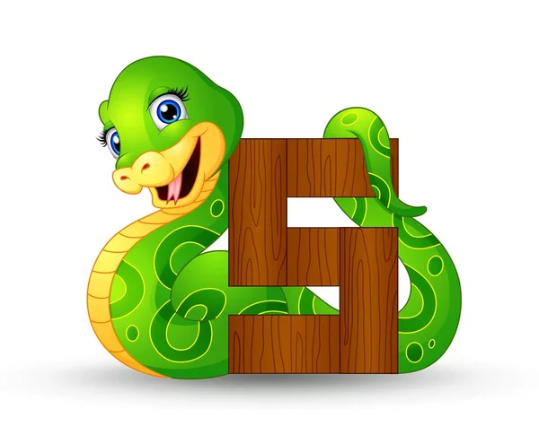 ตัวอักษร S กับงูการ์ตูน — ภาพเวกเตอร์สต็อก