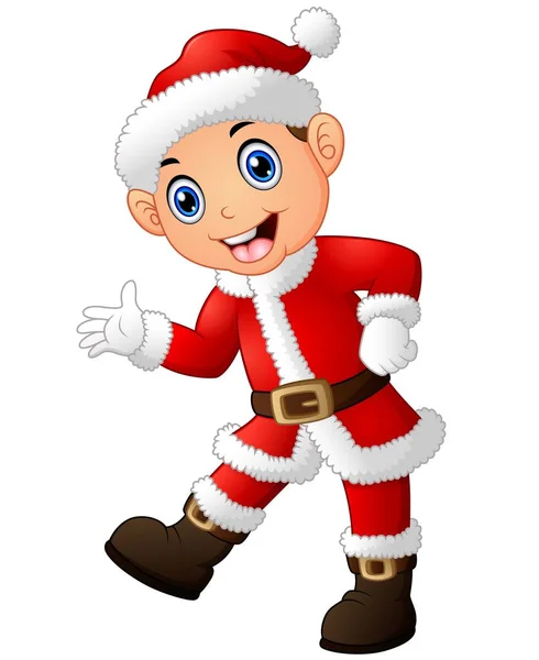 Cartoon Santa presenta — Vettoriale Stock