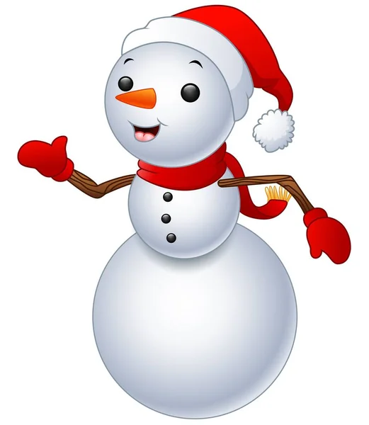 Bonhomme de neige Noël isolé sur fond blanc — Image vectorielle