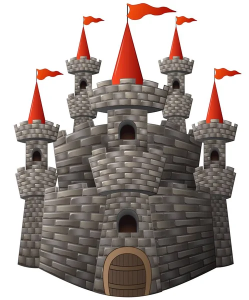 Dessin animé château de pierre de conte de fées — Image vectorielle