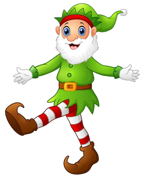 Boże Narodzenie stary elf taniec — Wektor stockowy