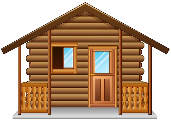 Casa de madera aislada un fondo blanco — Vector de stock