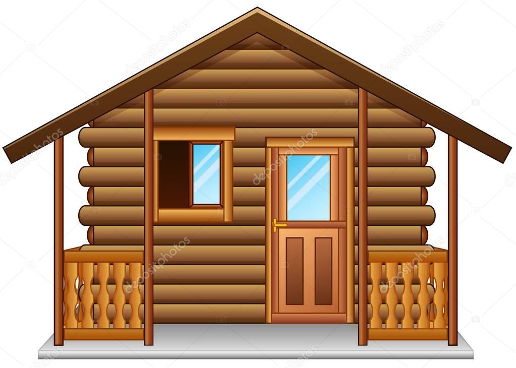 Wooden house isolated a white background