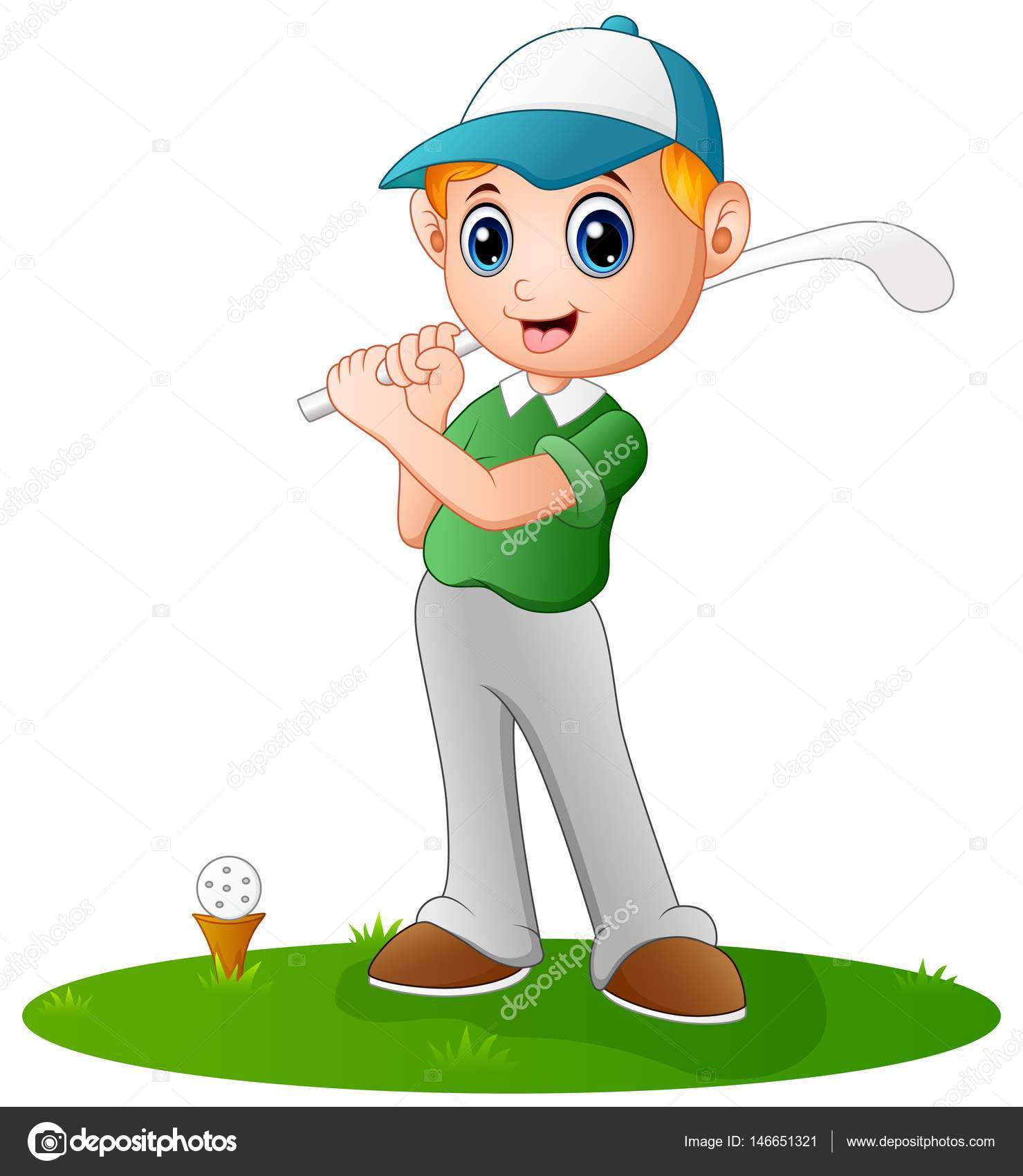 Dibujos animados de golf Ni o de dibujos animados 