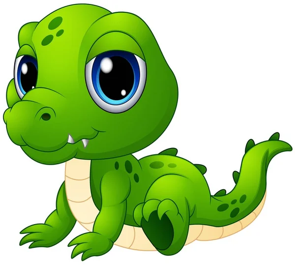 Bébé crocodile dessin animé mignon — Image vectorielle