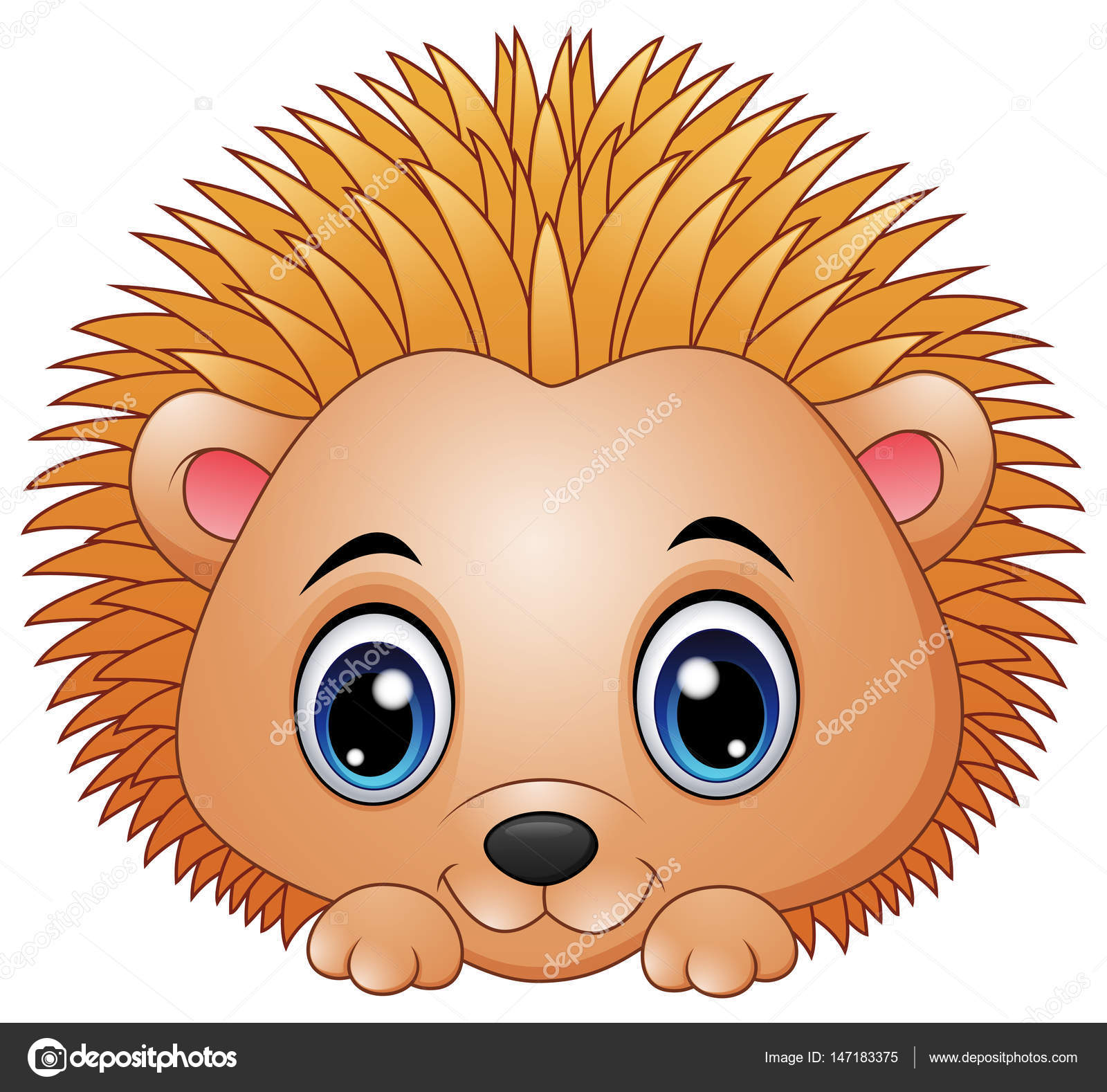 Cute baby hedgehog isolated on a white background Stock Vector by ©dualoro  147183375