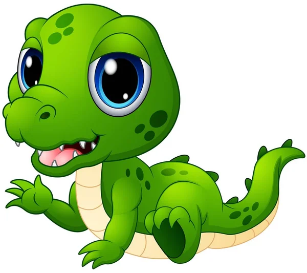 可爱的小宝贝鳄鱼卡通 — 图库矢量图片