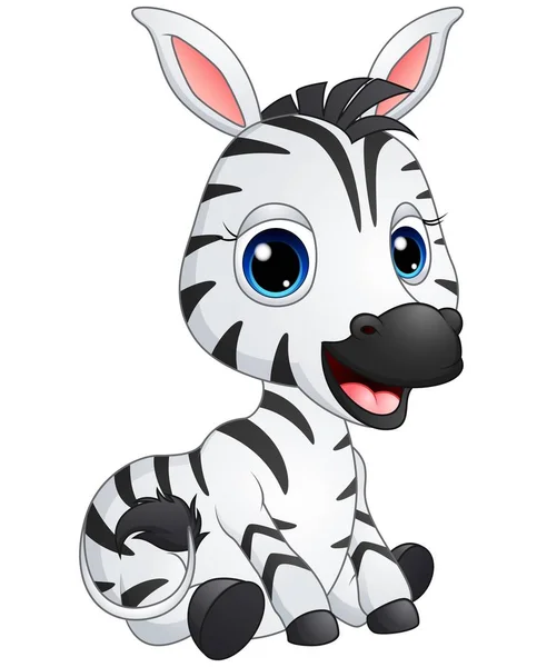 Słodkie dziecko zebra kreskówka — Wektor stockowy