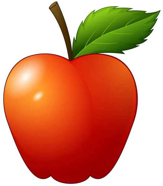 Pomme rouge sur fond blanc — Image vectorielle