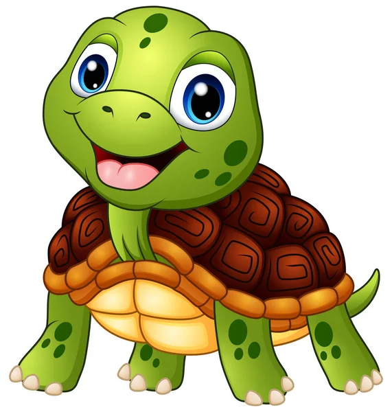 Schattige schildpad cartoon glimlachen — Stockvector