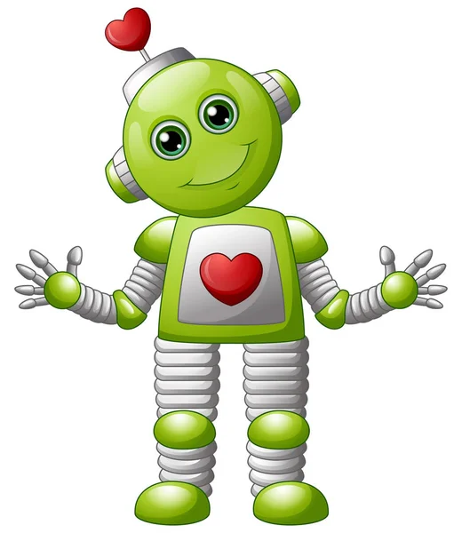 Robot de San Valentín de dibujos animados — Vector de stock
