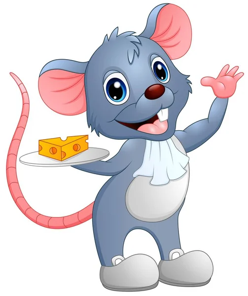 Dibujos animados camarero ratón animal imágenes de stock de arte vectorial  | Depositphotos