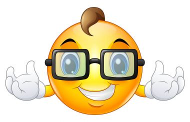 Cartoon emoji emoticon smiley face wearing a sunglasses clipart