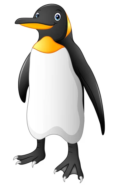 Karikatür komik İmparator penguen ayakta — Stok Vektör