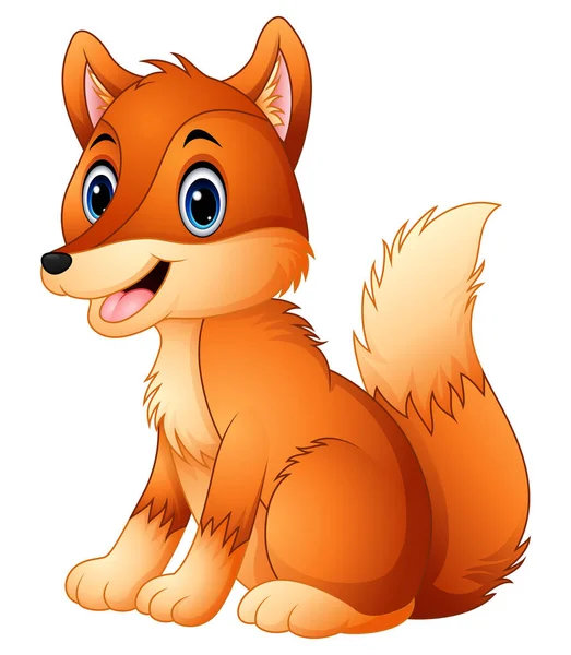 Desenhos animados bonito raposa — Vetor de Stock