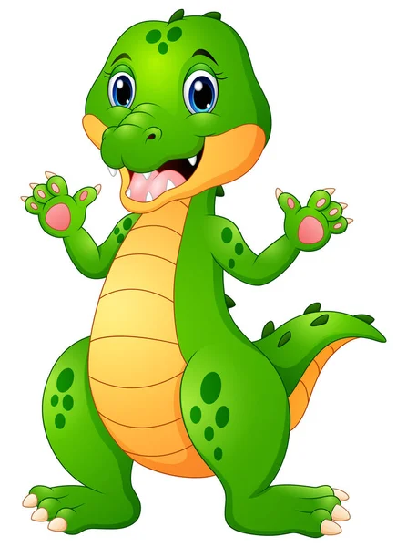 Roztomilý Krokodýl kreslený dává palec — Stockový vektor