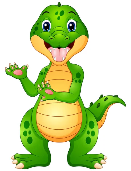 Funny crocodile cartoon presenting — Stock Vector